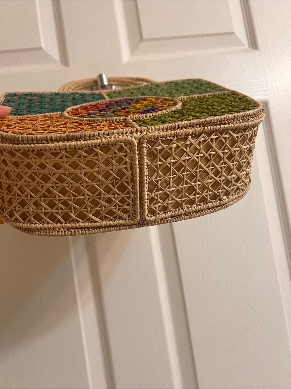 Iraca Palm hand bag Woven Top Handle Hand Made Straw Multicolor - Picture 5 of 9